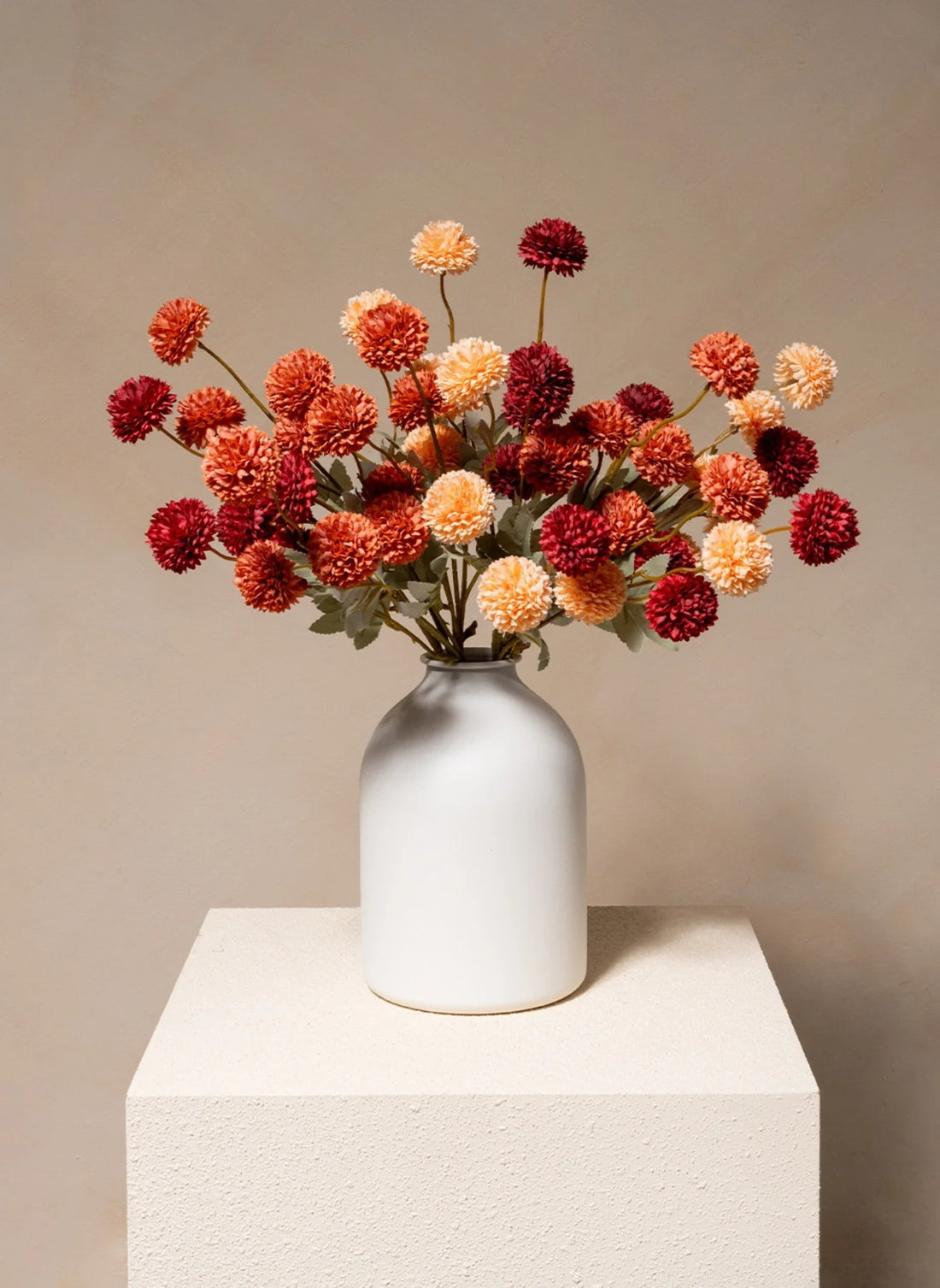 Faux Kiku Flower - Umber Assorted (10 Stems / 50 Heads)