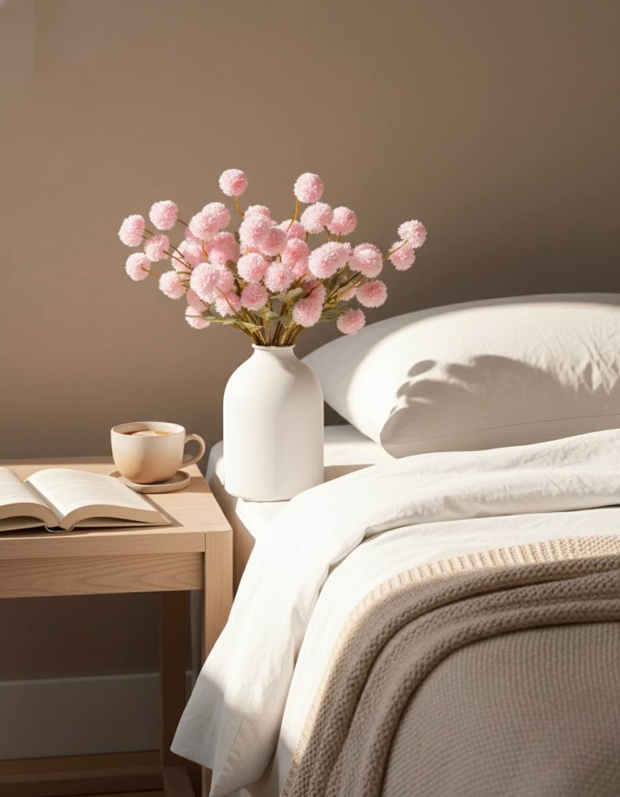 Faux Kiku Flower - Pink (10 Stems / 50 heads)