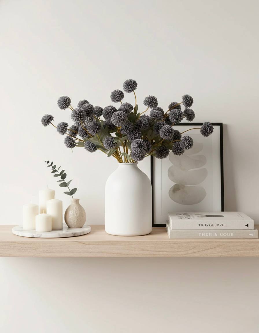 Faux Kiku Flower - Livid (10 Stems / 50 heads)