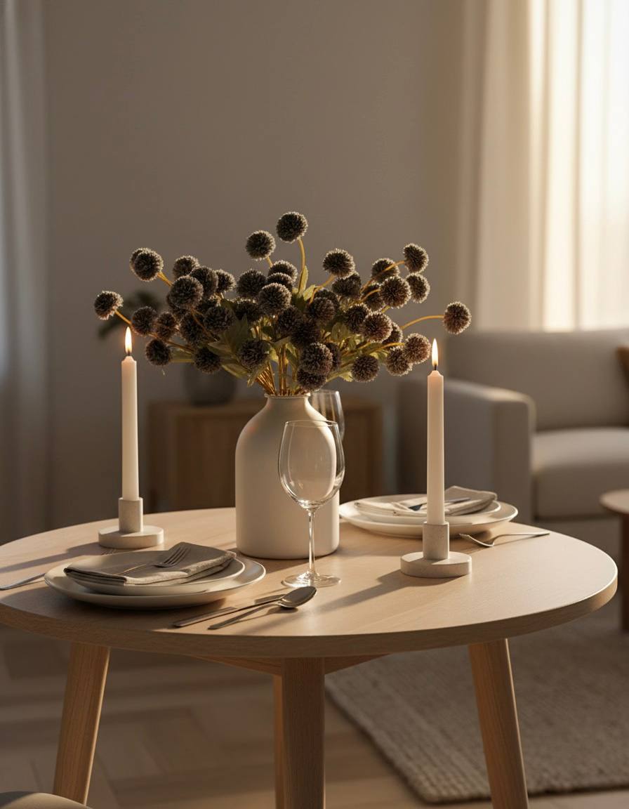 Faux Kiku Flower - Livid (10 Stems / 50 heads)