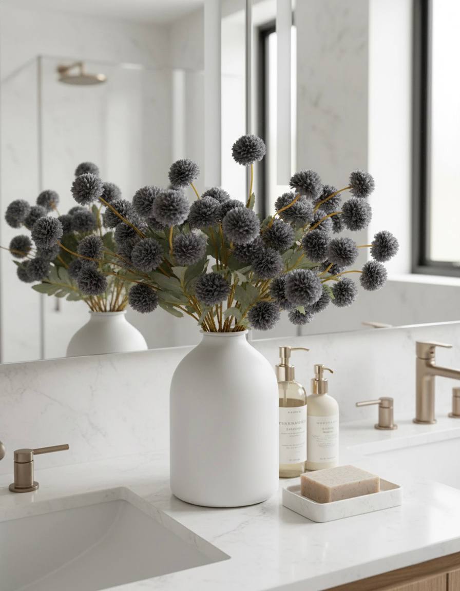 Faux Kiku Flower - Livid (10 Stems / 50 heads)