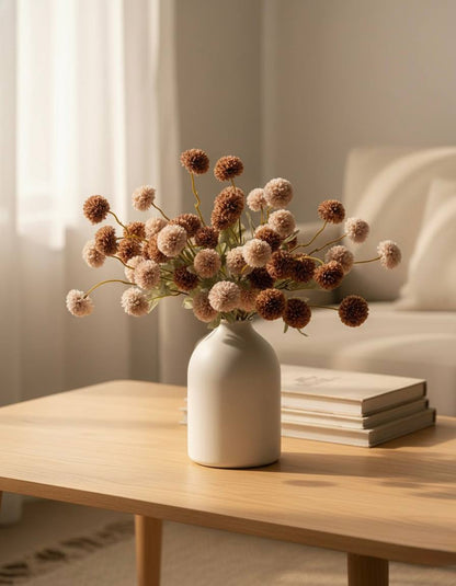 Faux Kiku Flower - Brown Assorted (10 Stems / 50 Heads)