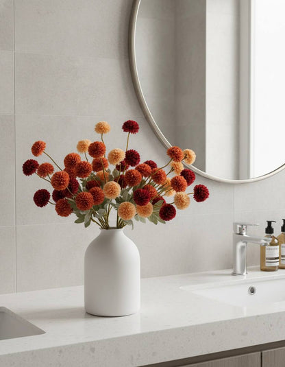 Faux Kiku Flower - Umber Assorted (10 Stems / 50 Heads)