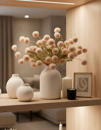 Faux Kiku Flower - Cream (10 Stems / 50 heads)