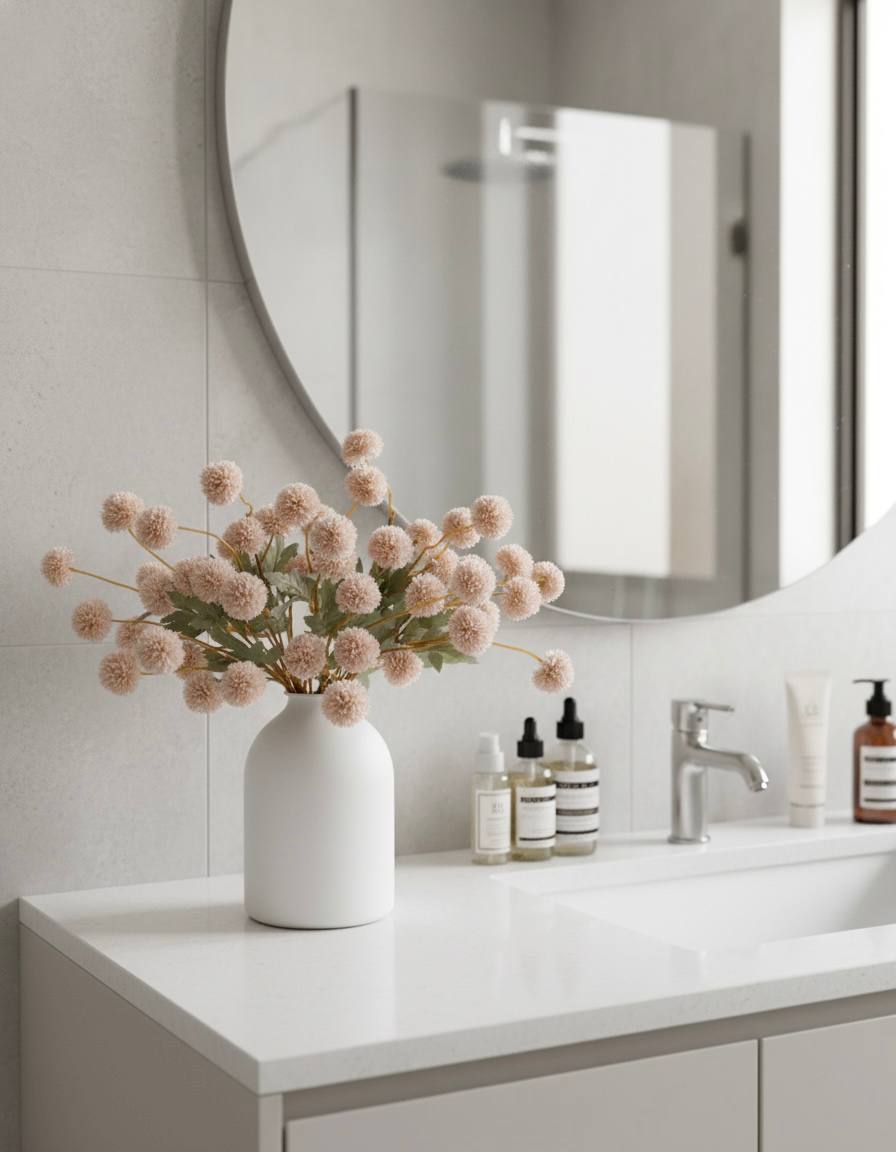 Faux Kiku Flower - Cream (10 Stems / 50 heads)