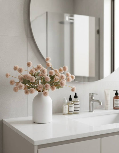 Faux Kiku Flower - Cream (10 Stems / 50 heads)