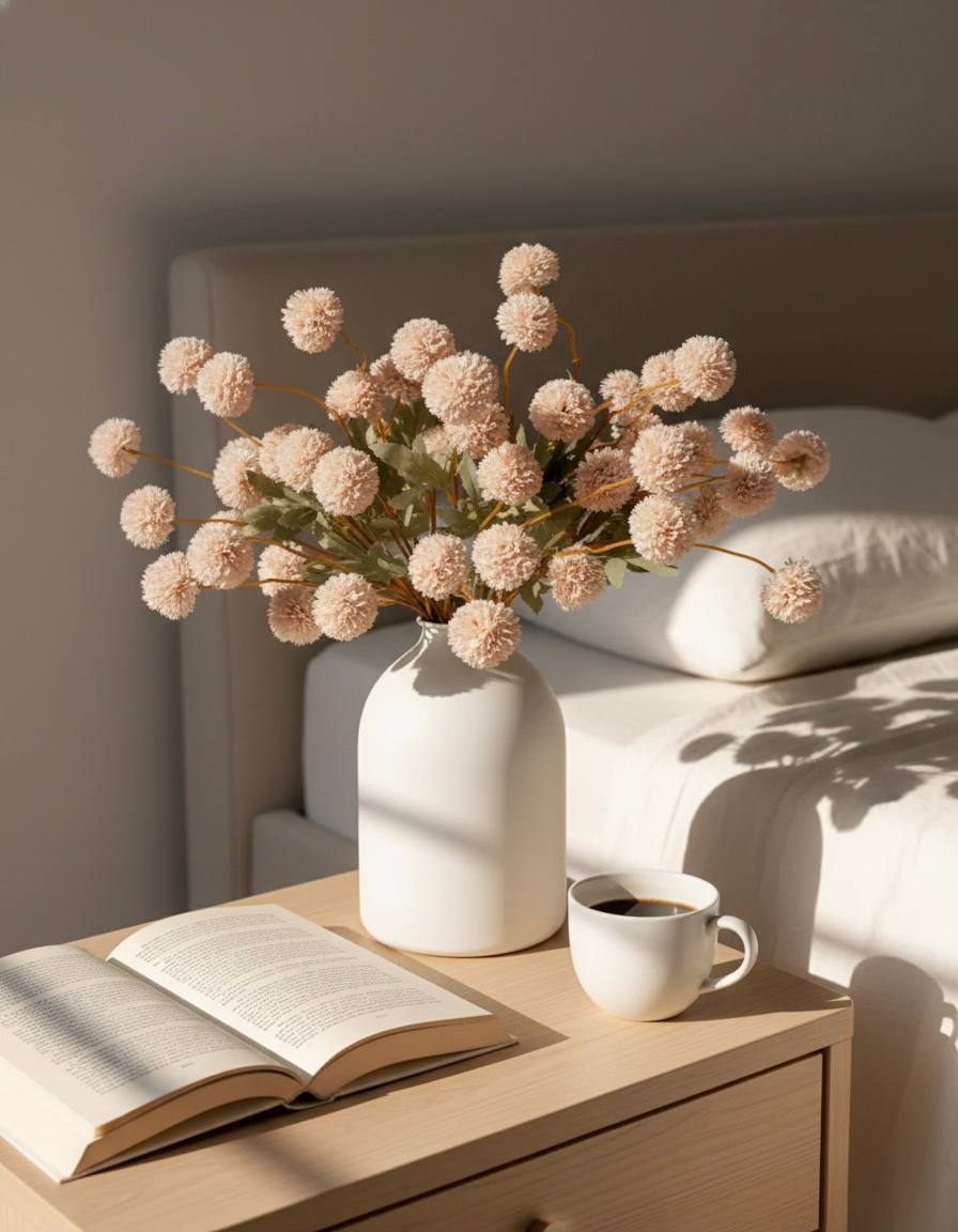 Faux Kiku Flower - Cream (10 Stems / 50 heads)