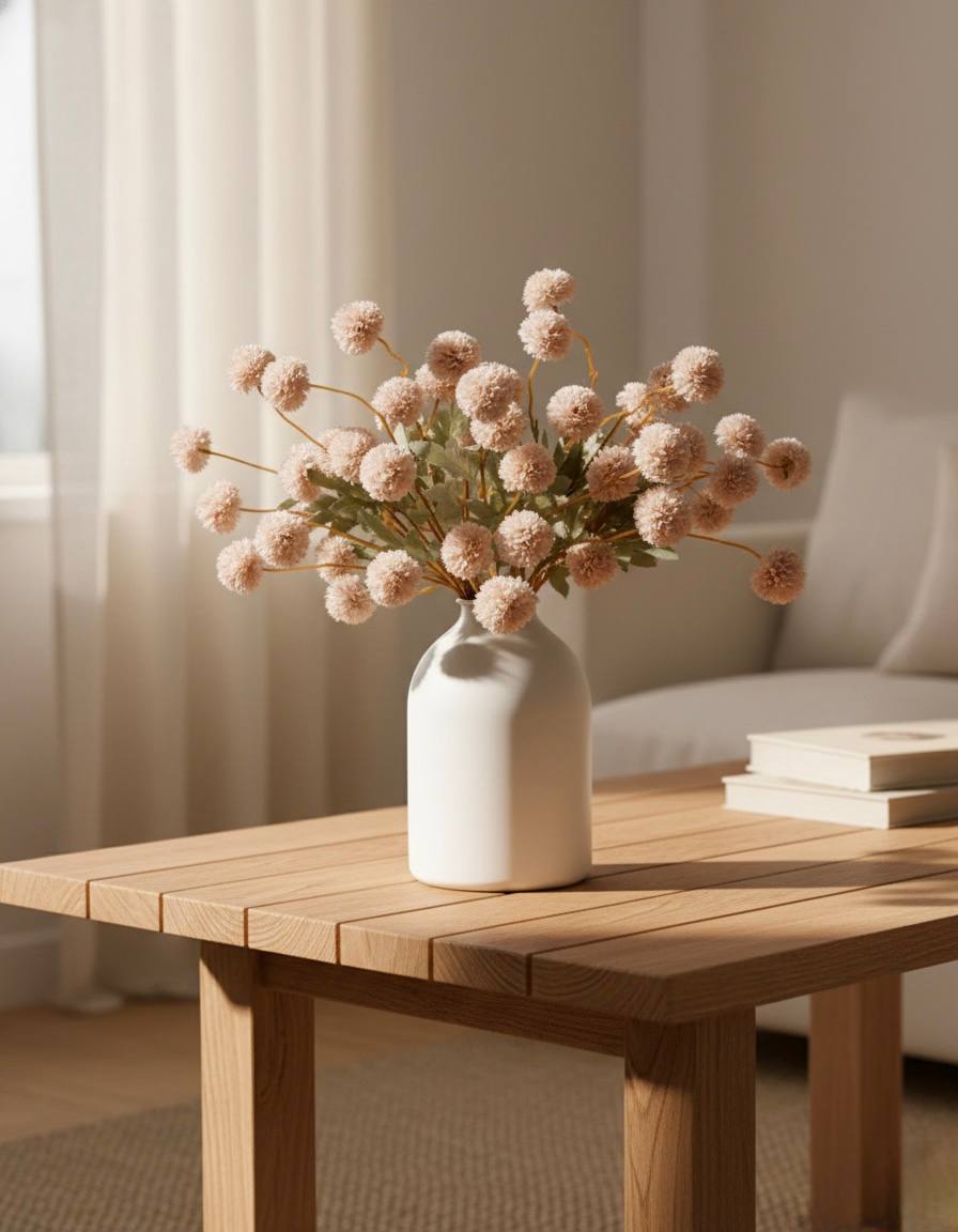 Faux Kiku Flower - Cream (10 Stems / 50 heads)