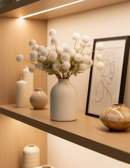 Faux Kiku Flower - White (10 Stems / 50 heads)