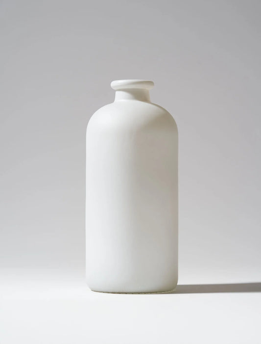 Mia Glass Vase - Frosted White
